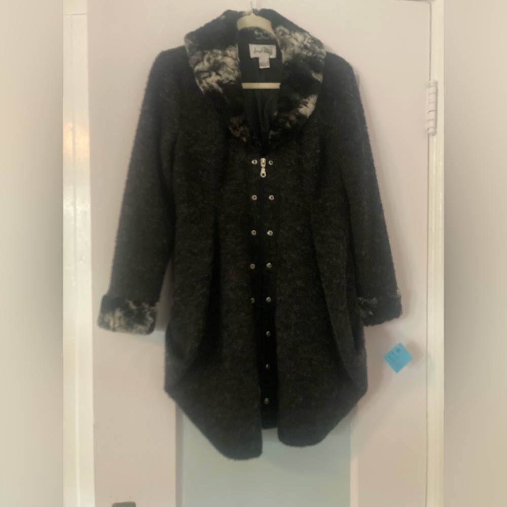 Joseph Ribkoff Charcoal and Black Teddy Jacket